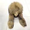 Natural Raccoon Fur Hats for Women WInter Bomber Trapper Hats Thick Fluffy Earflap Tail Hats
