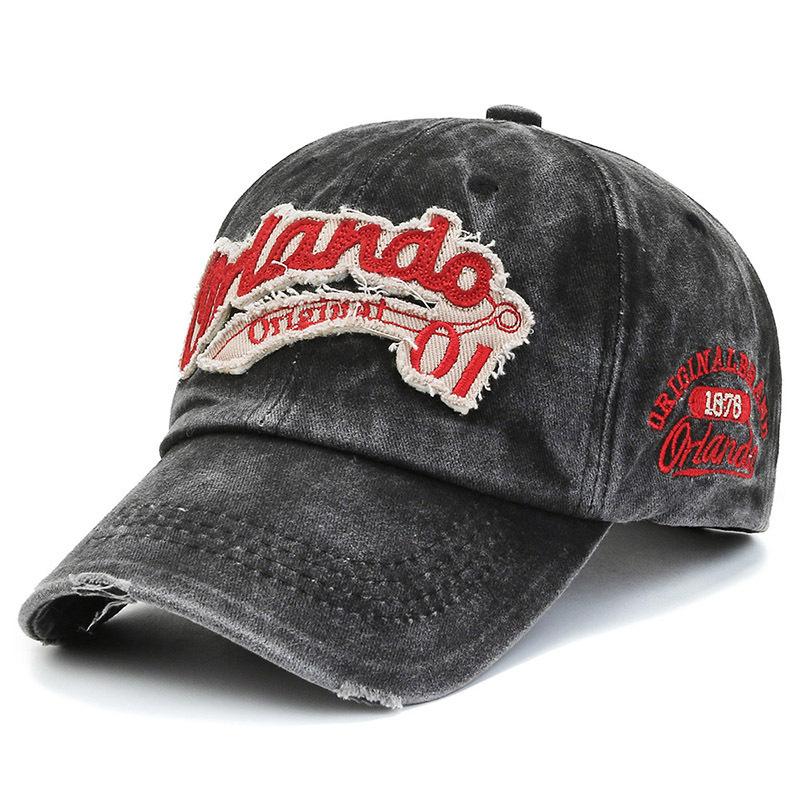 Spring And Autumn Vintage Versatile Washed Soft Top Baseball Cap Children'S Letter Embroidered Men'S Cap