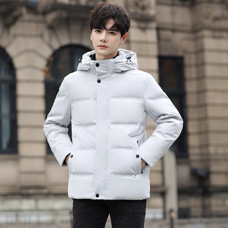 Пуховик мужской зимний короткая куртка с клеевым слоем Trendy Brand большого размера с капюшоном