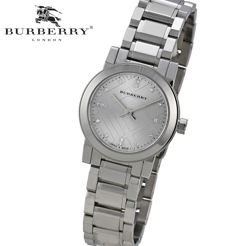 Burberry Женские часы BU9230 City с серебристым циферблатом с бриллиантами и серебристым стальным ремешком
