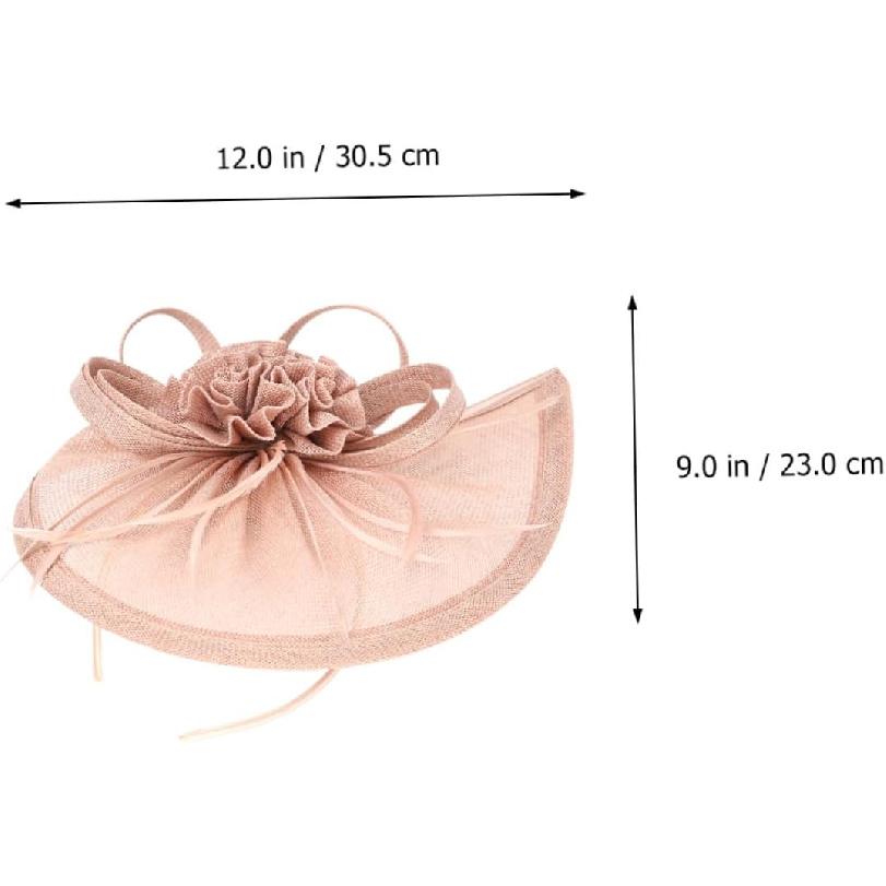 Milisten Bridal Tops Hat Headband Fascinator in Nude Pink Mesh, Women’s Wedding Tea Party Headwear, 1pcs Special Occasion Accessory for Banquet and