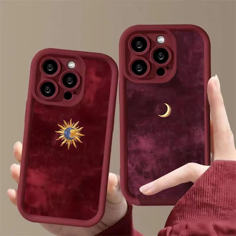 Минималистичный чехол для телефона с изображением Солнца и Луны для iPhone 17 16e 16 15 14 13 12 11 Air Pro Max Mini XR XS X 7 8 6 6s Plus Мягкая задняя крышка из ТПУ