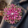Vintage Flower Brooch Hollow Rhinestone Brooch, Floral Lapel Pin for Retro Alloy Pins Women, Bling Badge Clothing Jewelry Accessories Elegant