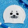 Ear Protection Silicone Swim Caps Animal Printed Seal Swim Hat Swimming Caps  Women Girls