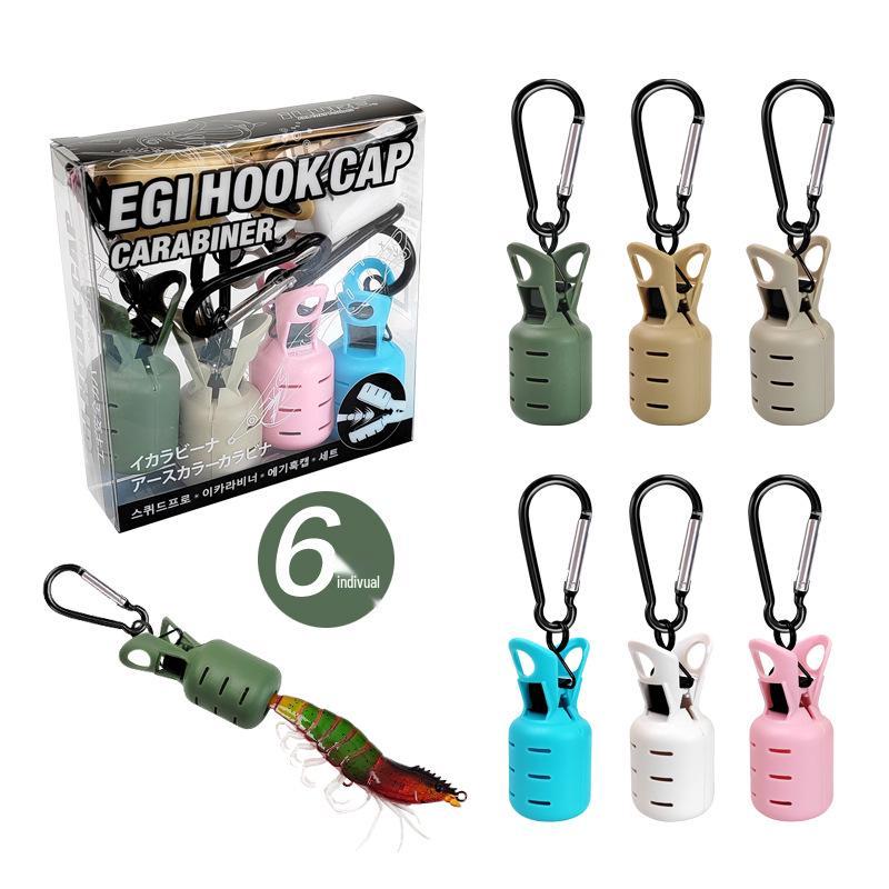 Деревянная коробка для приманок для креветок с защитой крючков и рукавами для игл кальмара, большой размер, 6 шт./коробка с застежками