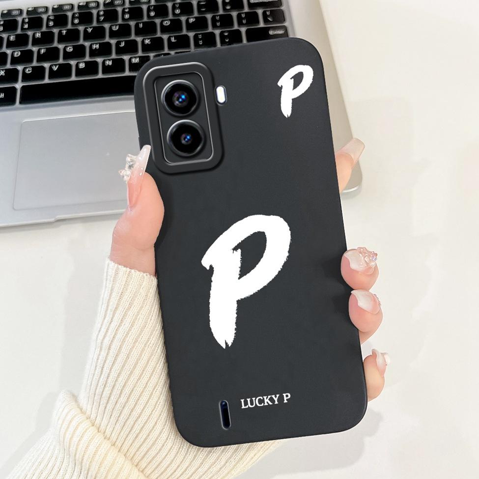 For Tecno Pop 6 No Fingerprints Cover For Techno Pop 6 Case BE7 Simple Fashion Letters Pattern Design Silicone Shockproof Bumper