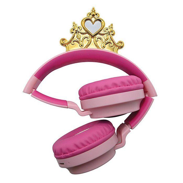 LEXIBOOK - Casque lumineux pliable Bluetooth et filaire Princesses Disney avec limitation du volume