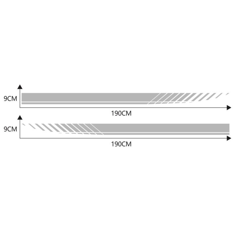 2PCS Car Side Stripes Side Stripe Skirts Graphics Vinyl Sticker Decals Racing Sport Car Stickers