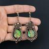 Australian Triplet Opal Gemstone Handmade Pure Copper Wire Wrapped Earrings Jewelry