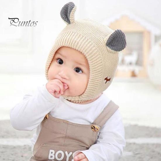 Children Hat Winter Pet Cap Knitted High Elasticity Keep Warm Solid Color Ear Decor Toddler Boys Girls Beanie Photo Prop Headwear