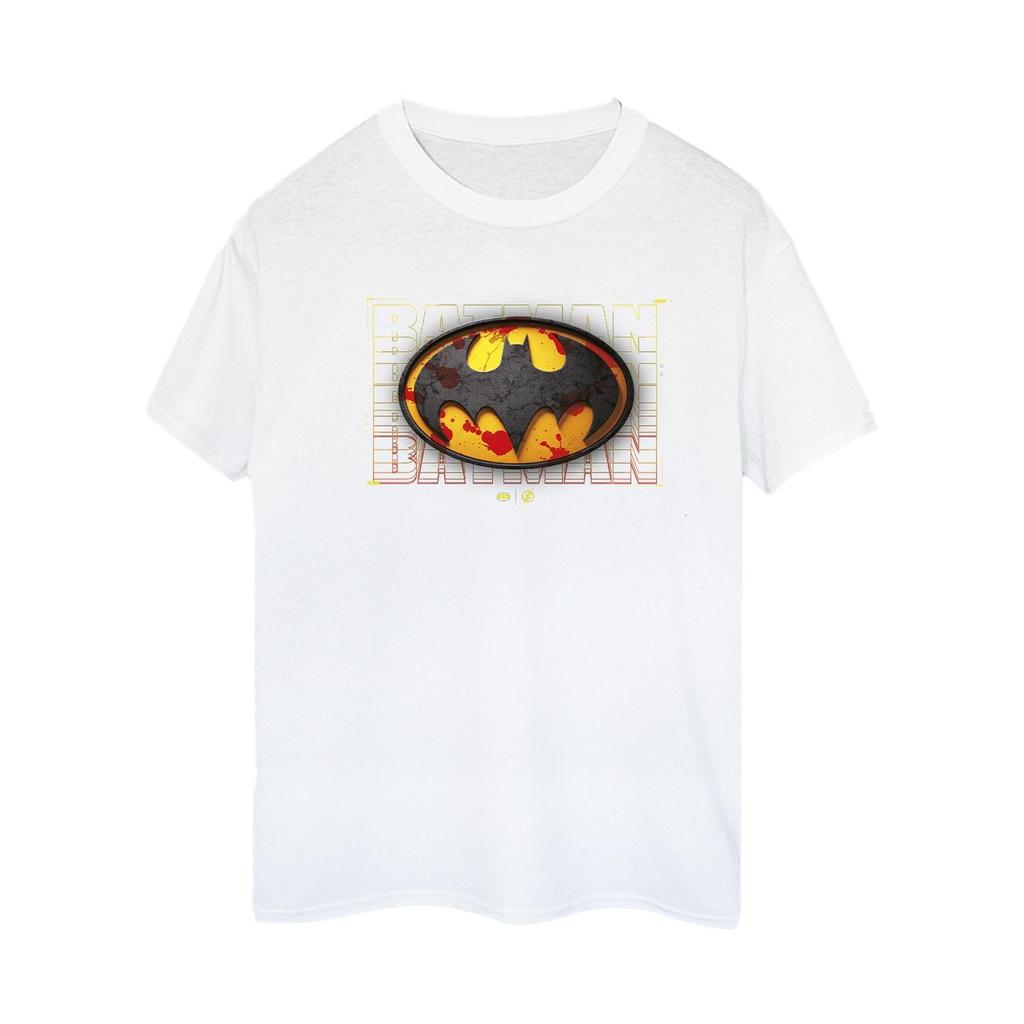DC Comics Womens/Ladies The Flash Batman Red Splatter Cotton Boyfriend T-Shirt