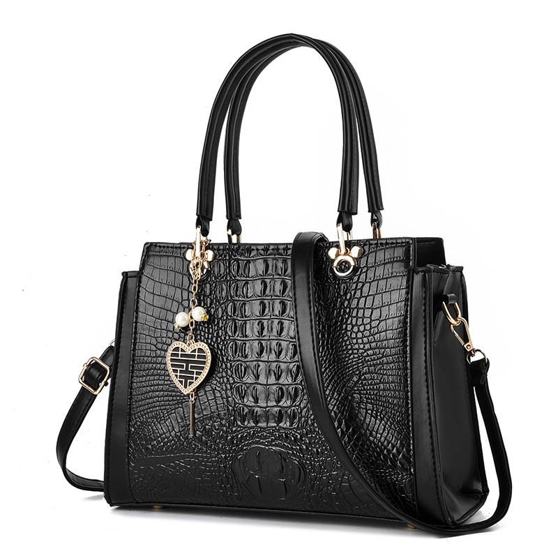 Luxurious High-end Crocodile Pattern Handbag Stylish Shoulder Bag Versatile Casual Tote With Large Capacity For Moms