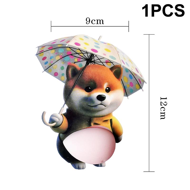 NEW 1/5Pcs 3D Cute Puppy Sticker Squeezeable Shiba Inu Sticker Refrigerator Wall Decoration Silicone Self-adhesive Sticker