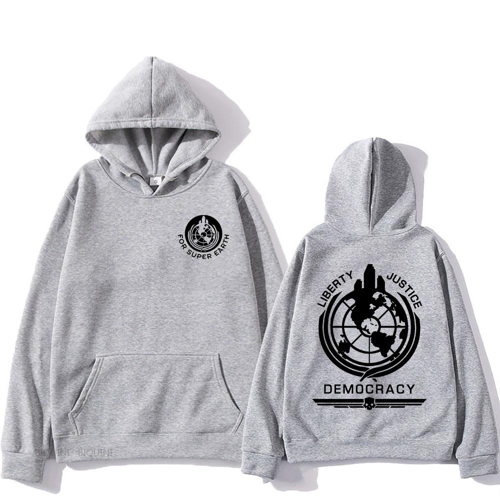 Толстовка Helldivers с капюшоном, удобная толстовка с длинным рукавом для мужчин и женщин на осень/зиму, повседневная толстовка с графическим принтом