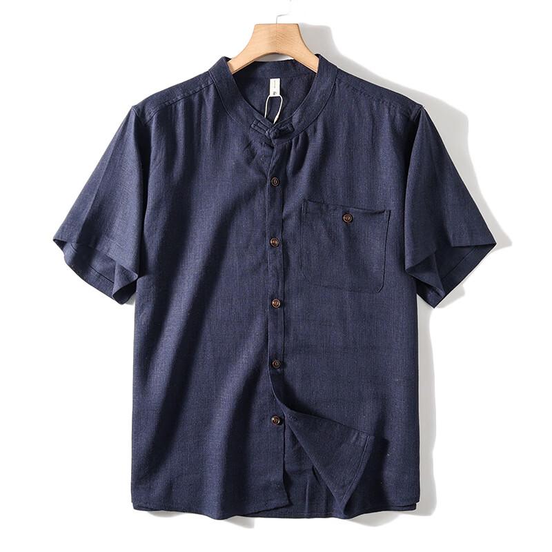 Men's Stand-Collar Short-Sleeve Casual Shirt