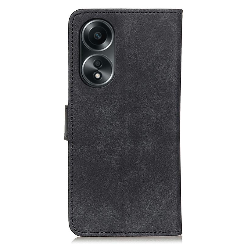 KHAZNEH For Oppo A78 4G Anti-Scratch Shell Wallet Phone Cover Retro Texture PU Leather Stand Case