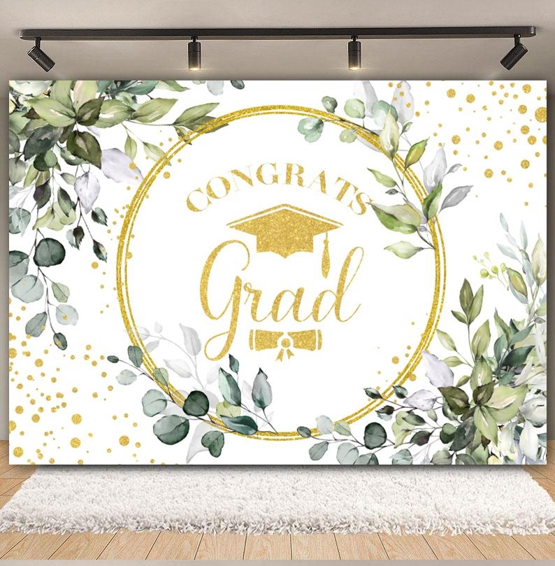 Graduates Photography Backdrop Flowers Roses Bachelor's Cap Graduation Ceremony Congrats Grad Party Decoration Photo Background
