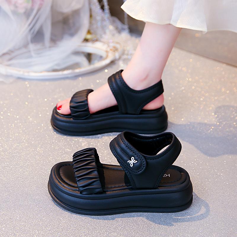Platform sports sandals women's outer wear 2025 new summer not tired feet Velcro show high casual beach Roman shoes