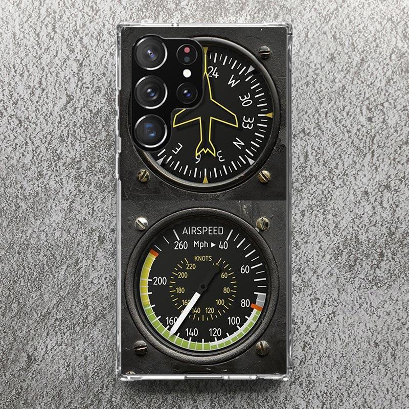 Aviation Aeroplane Helicopter Cockpit Instrument Phone Case For Samsung Galaxy S25 S24 S23 Ultra S22 Plus S21 S20 FE S10 + S25Ul