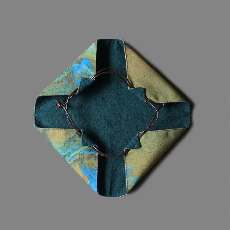 Китайский чайник Чашка Хранение Сумка Портативный Уличный Дорожный Комплект Тканевая Сумка Контейнеры Упаковка для Гайвани Чайный Набор Уютный Уют