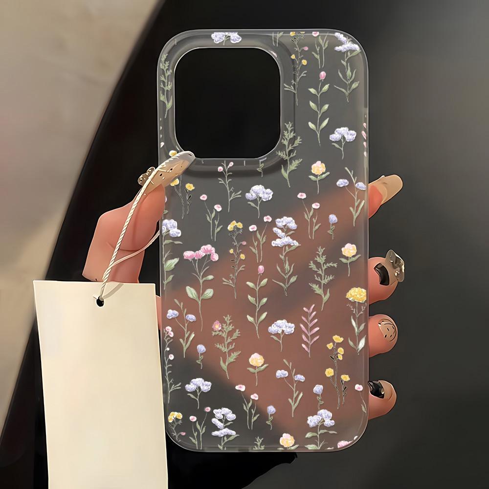 Чехлы для мобильных телефонов iPhone 11 13 15 Pro Max 12 14 Pro Max Чехол для iPhone 16 15 Plus 13 Pro 12 Матовая текстура с рисунком в виде мультяшных цветов
