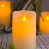 3Pcs LED Flameless Candles Outdoor Real Wax Candle with Remote Control Indoor Battery Operated Flickering LED Pillar Candles