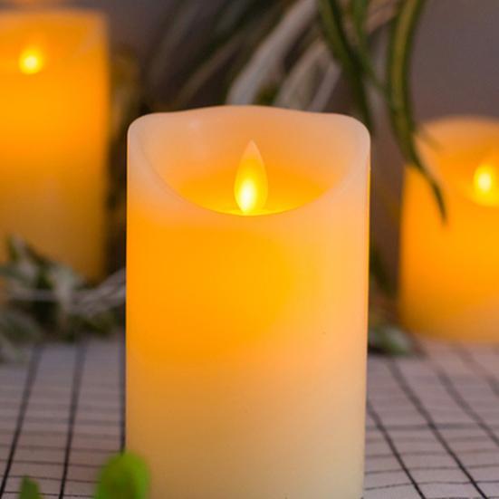 3Pcs LED Flameless Candles Outdoor Real Wax Candle with Remote Control Indoor Battery Operated Flickering LED Pillar Candles