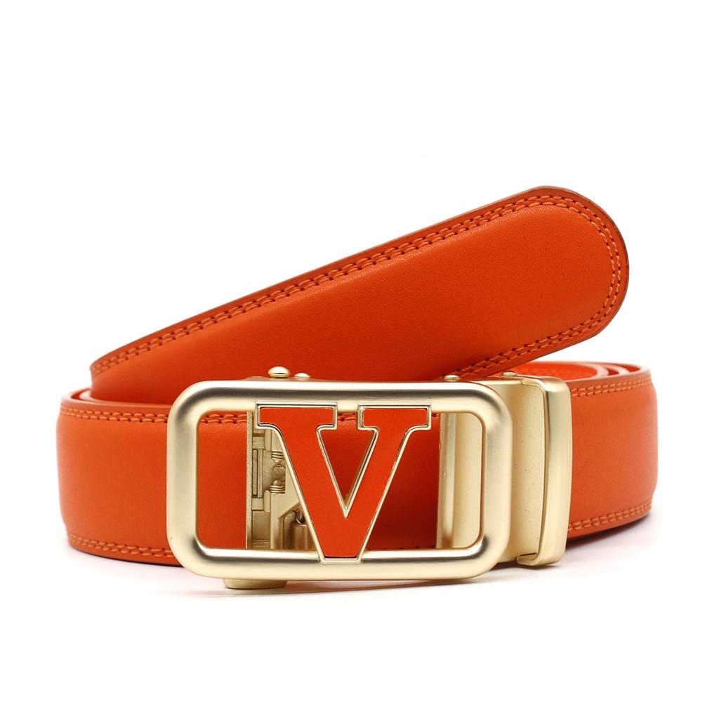 High-End Men's Genuine Leather Automatic Buckle Cowhide Belt - Versatile Fashion Accessory