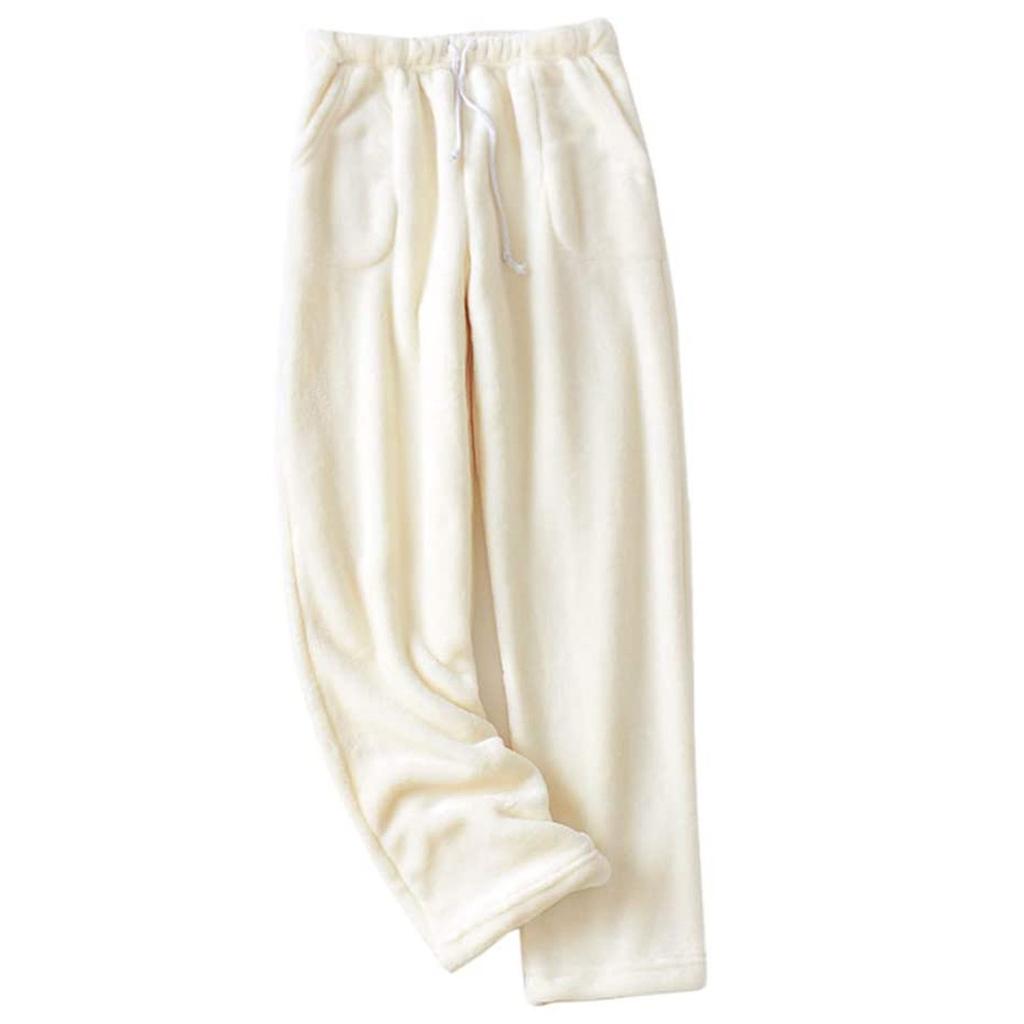 Женские теплые флисовые карманы, пижамы, теплые повседневные брюки, домашние брюки