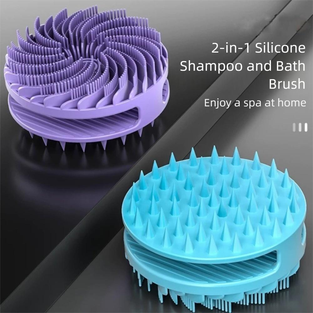 Massage Soft Bristle Shower Brush Double-sided Bath Brush Body Shampoo Brush For Exfoliation