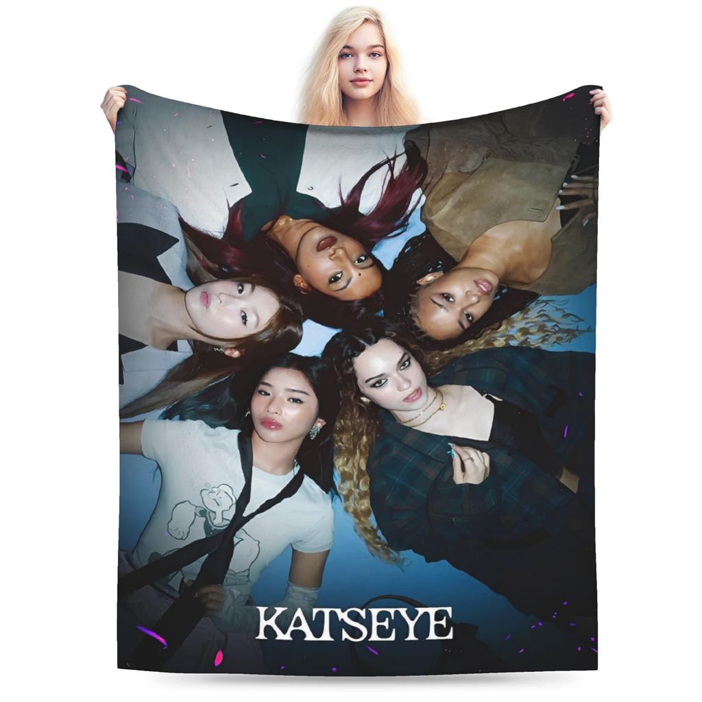 Вязаные пледы Katseye Kpop Флисовые Lara Manon Megan Легкий плед для кровати Дивана Ковра на пол