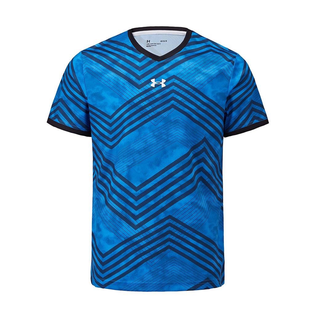 Under Armour Повседневные шорты для бега в полоску с цветными блоками и коротким рукавом, свободные, со средней талией, на шнурке, спортивный комплект 23500503-400+24500204-001