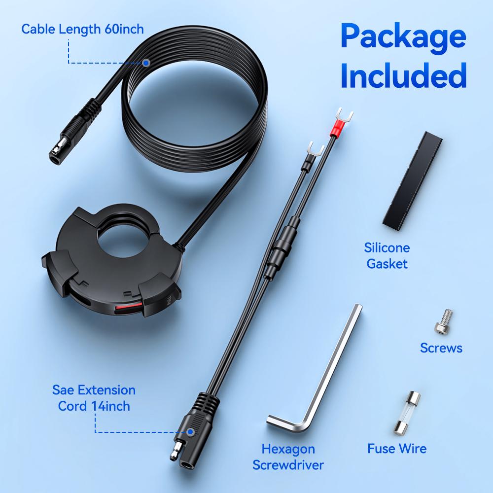 Быстрое зарядное устройство USB для мотоцикла, водонепроницаемая розетка с портом Type-C для мобильного телефона, мобильная розетка, розетка для мотоцикла, 12 В