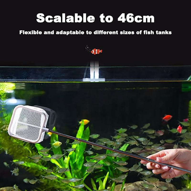 1 шт. аквариумная квадратная рыболовная сеть, выдвижная длинная ручка, рыболовные снасти для ловли рыбы, креветок, танк, чистые рыболовные снасти