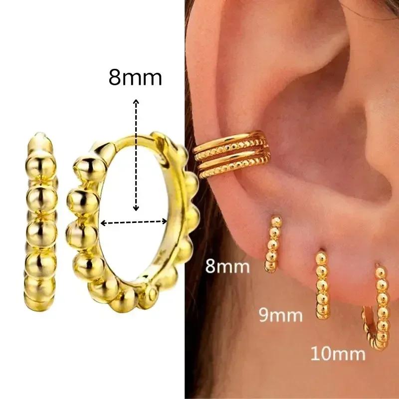 Серьги-кольца из серебра 925 пробы с многокольцевой застежкой, полностью усыпанные бриллиантами, золотые серьги для женщин, модные украшения