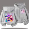 K-pop Demon Hunters Hooded Coat for Child Anime Huntrix Rumi Zoey Cartoon Fashion Zip Jacket Boy Girl Cute Top Kids Clothes Gift
