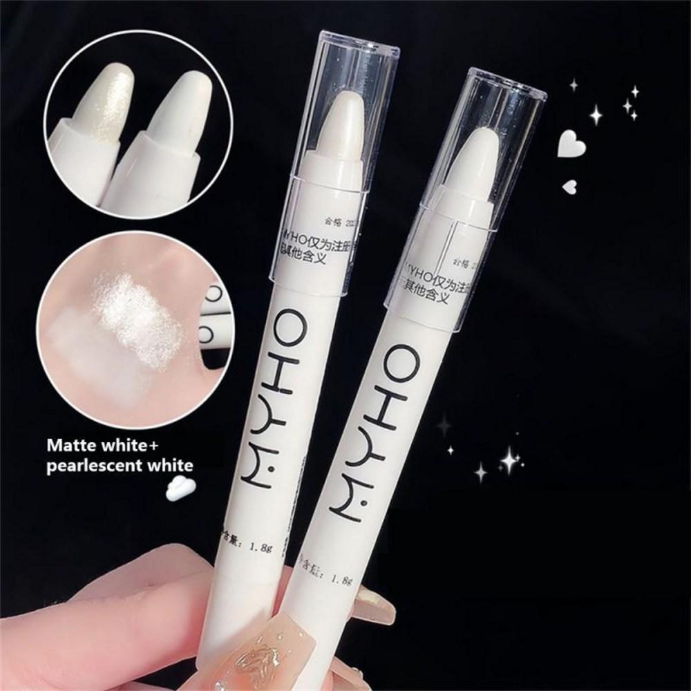 Eyeshadow Matte Glitter Silkworm Highlighter Pen Long Lasting Waterproof Shadow Bright Pearlescent Women Makeup, 03 Glitter Sliver
