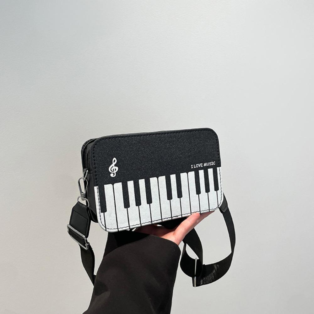 Vintage Mini Square Bag Fashion PU Leather Bag Leisure Piano Shoulder Bag Unisex