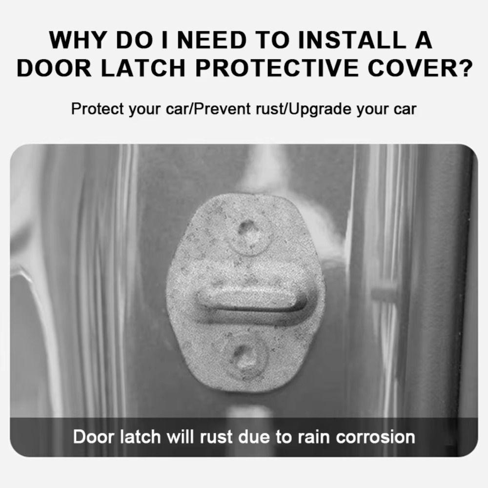 4Pcs Elastic Silicone Door Lock Protective Cover Door Lock Protective Cushion Car Interior