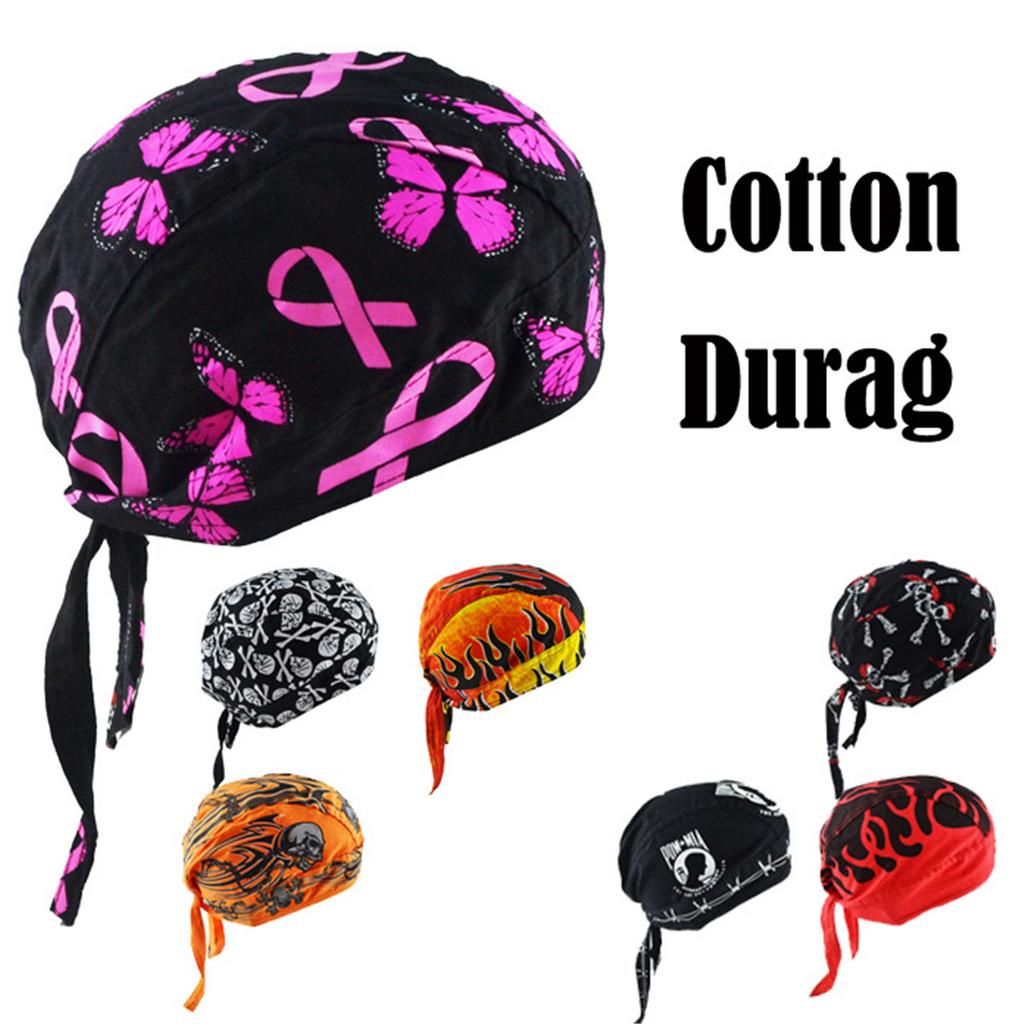 Cotton Skull Cap Head Wrap Cap Motorcycle Biker Hat Butterfly Print Bandana