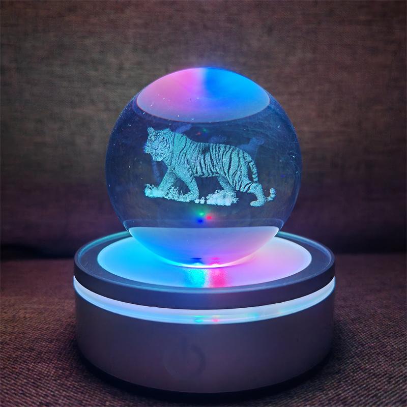 Хрустальный шар, ночные огни, светящаяся планета, галактика, астронавт, 3D RGB, лунная настольная лампа, атмосферная лампа, настольные украшения, подарки для детей