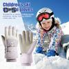 Детские лыжные перчатки для холодной погоды, сноубординга, катания на санях, ветрозащитные бархатные теплые варежки с сенсорным экраном для зимнего катания на лыжах, велоспорта