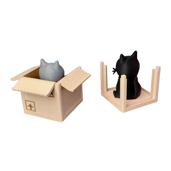 4 шт. милый набор подставок под коробку с котом подставки под горячее в форме кота нескользящие подставки под горячее котенок в коробке подставки под журнальный столик декор для любителей кошек
