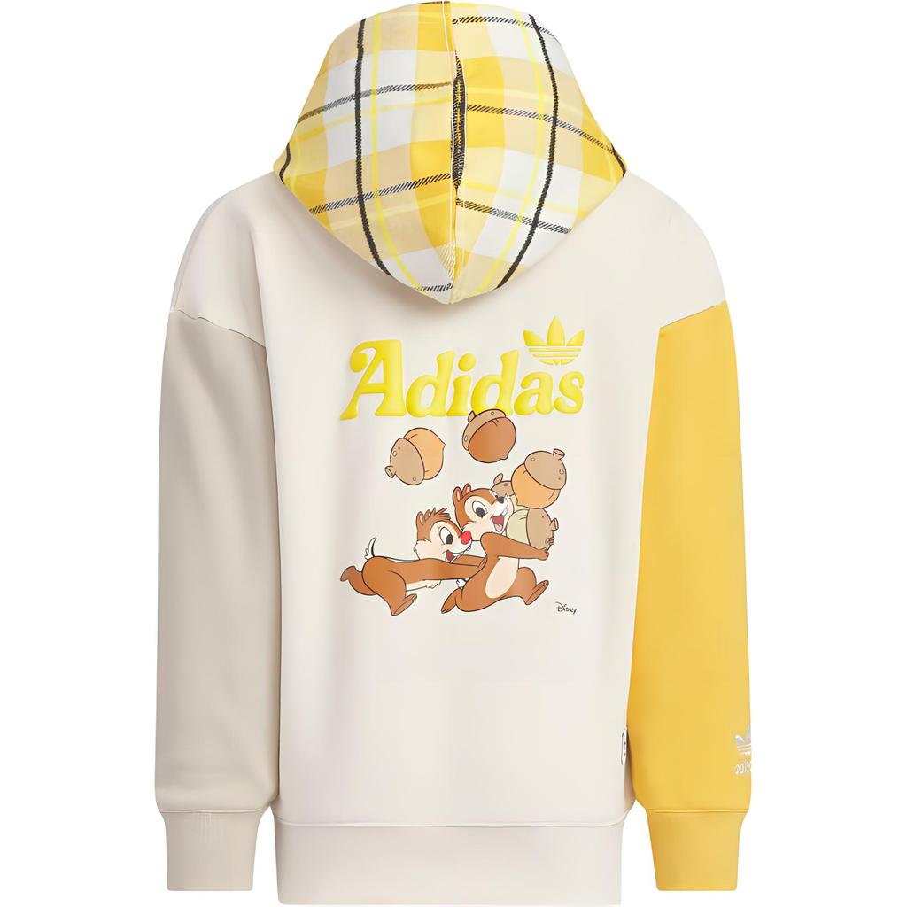 adidas Оригинал Детская толстовка Off-White и Желтая Color Block с Чипом и Дейлом Disney JC6807