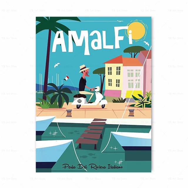 Франция Париж Прованс Амальфи Знаменитый Городской Пейзаж Принт Искусство Холст Постер Для Украшения Гостиной Домашняя Настенная Картина