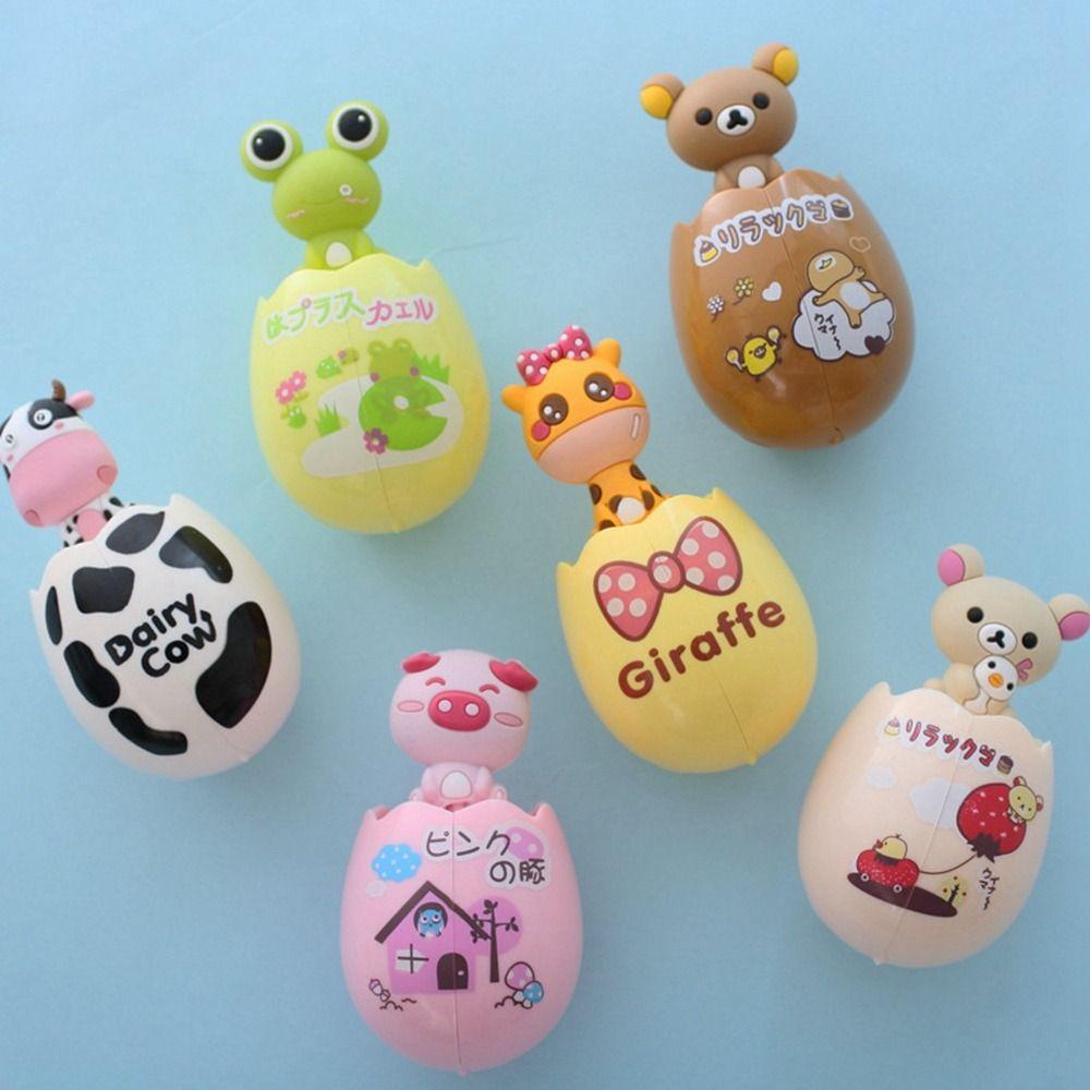 Plastic Animal Egg-shaped Toothbrush Holder Double Suction Cup Toothbrush Rack Bathroom