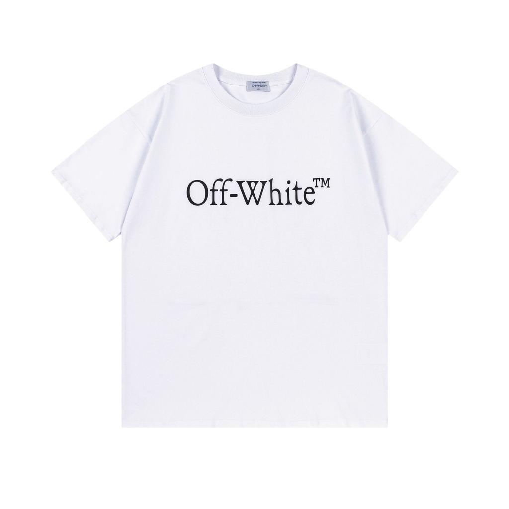 Off-White 2026 Spring/Summer New Large Letter Printed Pattern Round Neck Hooded Short Sleeved Men's and Women's T-shirts