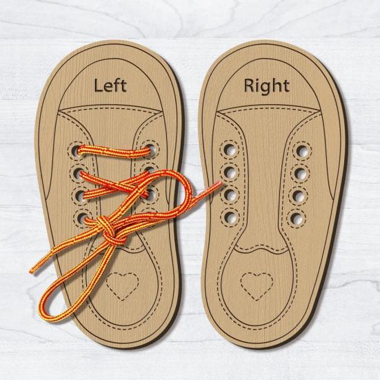 Доска для практики завязывания шнурков Деревянные плоские кроссовки Дошкольное развивающее устройство для шнуровки обуви для детей Раннее развитие Шнуровка обуви