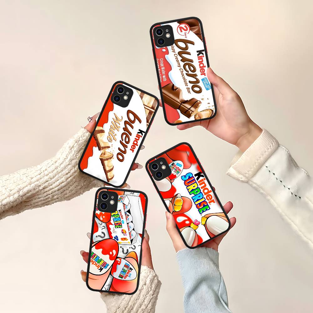 Милый логотип Киндер Сюрприз для iPhone 16 15 14 13 12 11 Pro Max X XS MAX Plus Прозрачный черный чехол для телефона