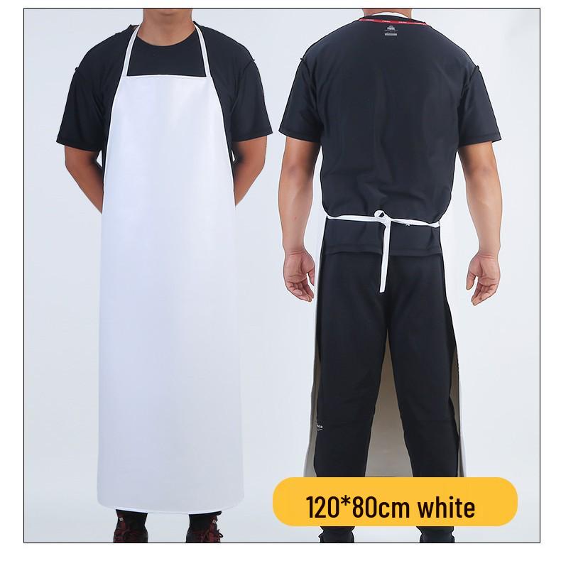 Водонепроницаемый и маслостойкий фартук из ПУ кожи - Удлиненный, Утолщенный, На шейной лямке, с завязками на талии для кухни и защиты труда